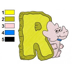 Alphabets R With The Flintstones Embroidery Design
